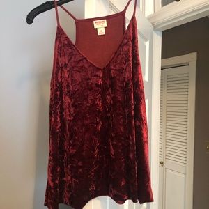 Red velvet tank top